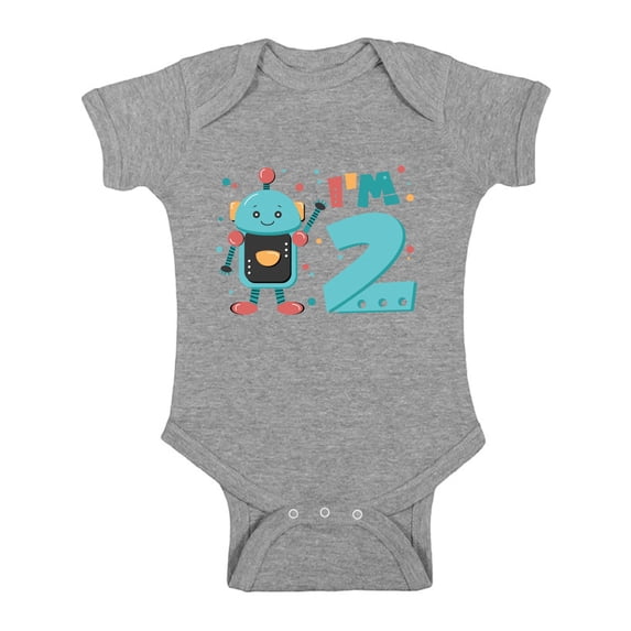 Awkward Styles Funny Robot Birthday Baby Bodysuit Short Sleeve Robot One Piece Gifts for 2 Year Old Second Birthday Shirt 2nd Year Old Shirt My 2nd Birthday Gifts for Birthday Boy Birthday Gifts