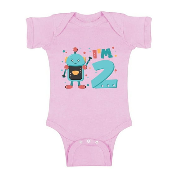 Awkward Styles Funny Robot Birthday Baby Bodysuit Short Sleeve Robot One Piece Gifts for 2 Year Old Second Birthday Shirt 2nd Year Old Shirt My 2nd Birthday Gifts for Birthday Boy Birthday Gifts
