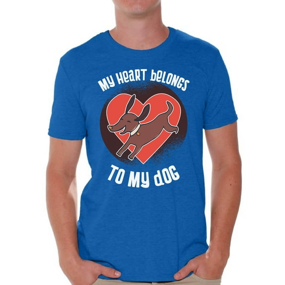 Awkward Styles Funny Valentine's Day T-Shirt for Singles Dog Lover T Shirts for Men Puppy Print