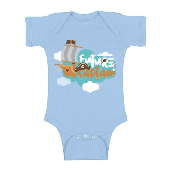 Awkward Styles Future Captain Bodysuit Short Sleeve for Newborn Baby Cute Gifts for 1 Year Old Funny Pirate One Piece Top for Baby Boy Funny Pirate One Piece Top for Baby Girl Birthday Party Outfit
