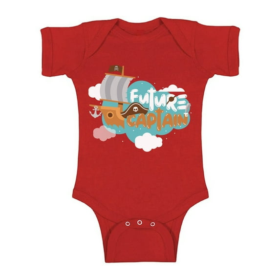 Awkward Styles Future Captain Bodysuit Short Sleeve for Newborn Baby Cute Gifts for 1 Year Old Funny Pirate One Piece Top for Baby Boy Funny Pirate One Piece Top for Baby Girl Birthday Party Outfit