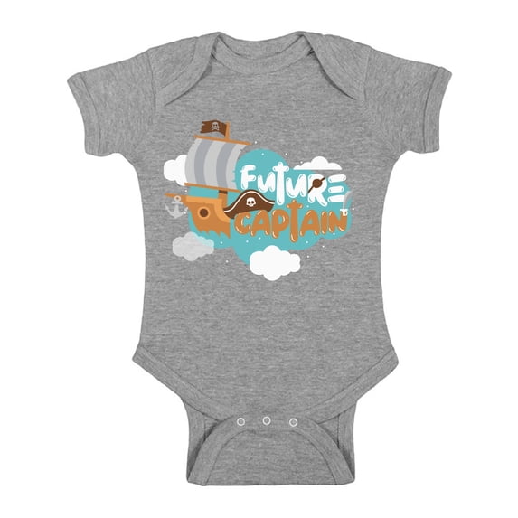 Awkward Styles Future Captain Bodysuit Short Sleeve for Newborn Baby Cute Gifts for 1 Year Old Funny Pirate One Piece Top for Baby Boy Funny Pirate One Piece Top for Baby Girl Birthday Party Outfit