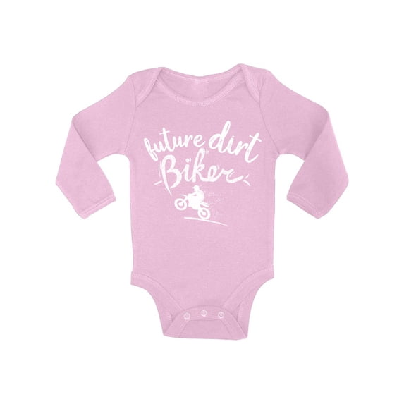 Awkward Styles Future Dirt Biker Baby Bodysuit Long Sleeve Sport Romper for Kids Bike Romper for Boys Biking One Piece for Girls Sport Romper for Children Bike Gifts for Little One Biking Clothes