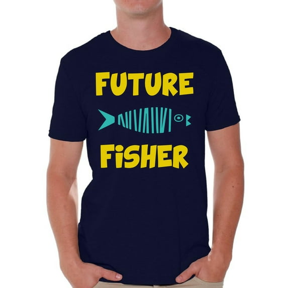 Awkward Styles Future Fisher Shirt for Boyfriend Fishing Lovers Gifts Fisher T Shirt for Dad Future Fisher Shirt for Men Happy Mens Shirt Future Fisher Men's T Shirt Cute Fishing Clothes for Him