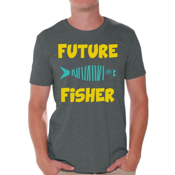 Awkward Styles Future Fisher Shirt for Boyfriend Fishing Lovers Gifts Fisher T Shirt for Dad Future Fisher Shirt for Men Happy Mens Shirt Future Fisher Men's T Shirt Cute Fishing Clothes for Him