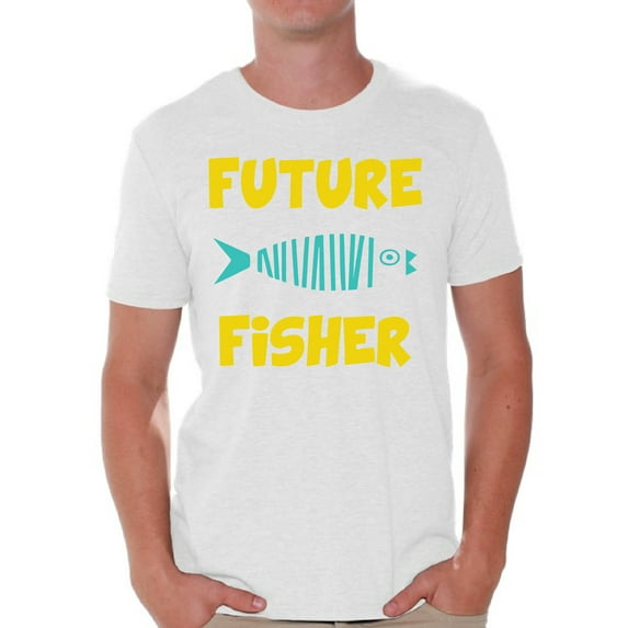 Awkward Styles Future Fisher Shirt for Boyfriend Fishing Lovers Gifts Fisher T Shirt for Dad Future Fisher Shirt for Men Happy Mens Shirt Future Fisher Men's T Shirt Cute Fishing Clothes for Him