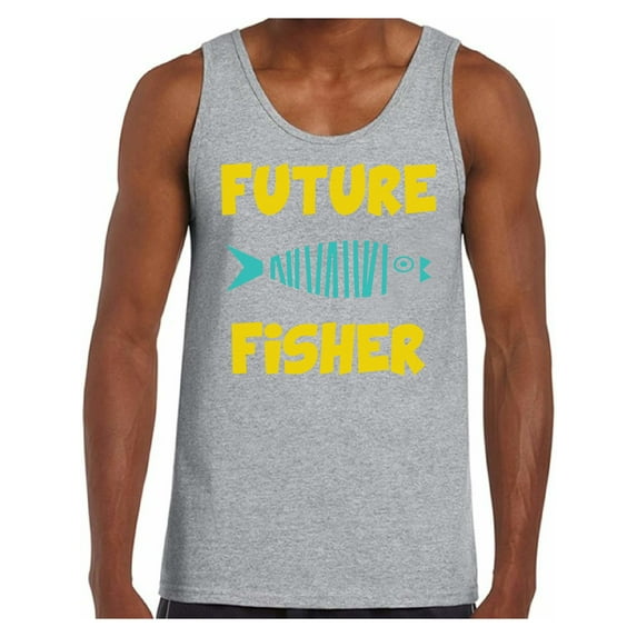Awkward Styles Future Fisher Tanks Future Fisher Men's Tank Top Fishing T-Shirt for Him Fisher Tank Top for Boyfriend Fishing Lovers Gifts Fisher Tank Top for Dad Future Fisher Shirt for Men