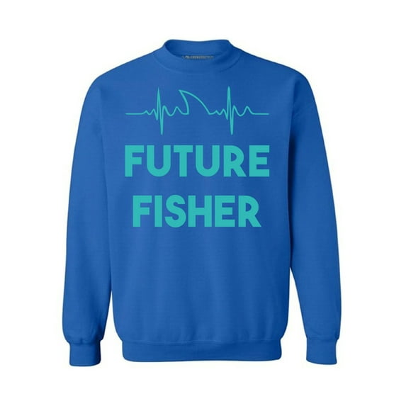 Awkward Styles Future Fisher Unisex Crewneck Fisher Sweater for Men Blue Crewneck for Fisher Future Fisher Crewneck for Women Fishing Clothes Future Fisher Crewneck Fishers Gifts Sweater for Fisher