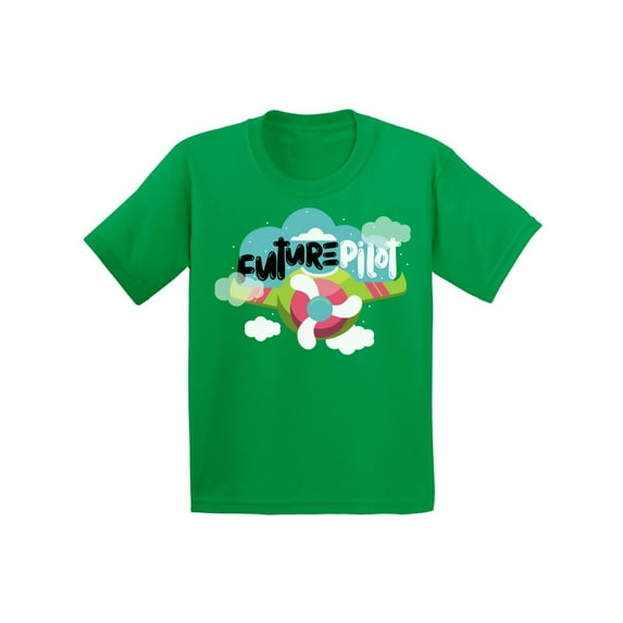 Awkward Styles Future Pilot Youth Shirt Cute Birthday Gifts Funny Pilot Shirts for Kids Themed Party Airplane Tshirts for Boys Airplane Tshirts for Girls Future Job Kids Plane T shirts