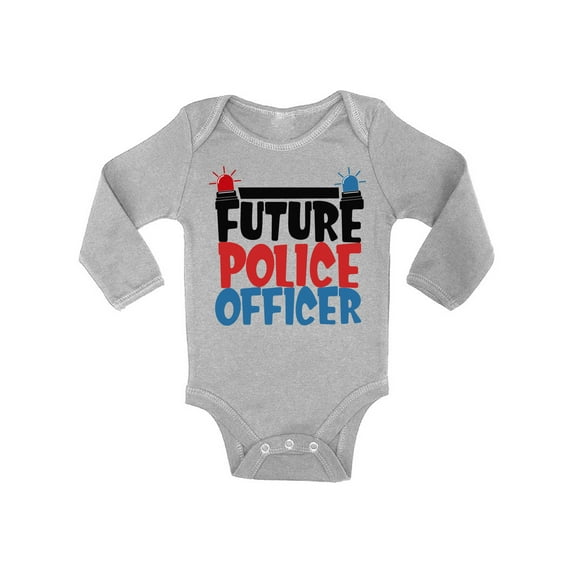 Awkward Styles Future Police Officer Baby Bodysuit Long Sleeve Cute Gifts for 1 Year Old Police One Piece Outfit for Baby Boy Police One Piece Outfit for Baby Girl Funny Themed Party Clothing