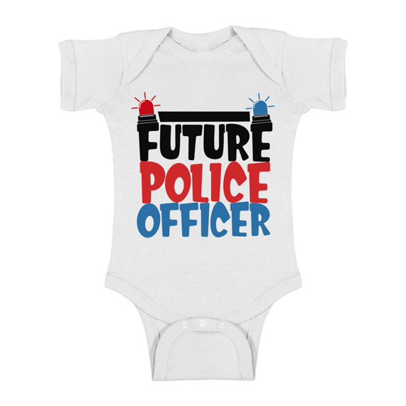 Awkward Styles Future Police Officer Bodysuit Short Sleeve for Newborn Baby Cute Baby Shower Gifts Baby Boy Baby Girl Police One Piece Top Future Job Baby Outfit Funny Police Gifts