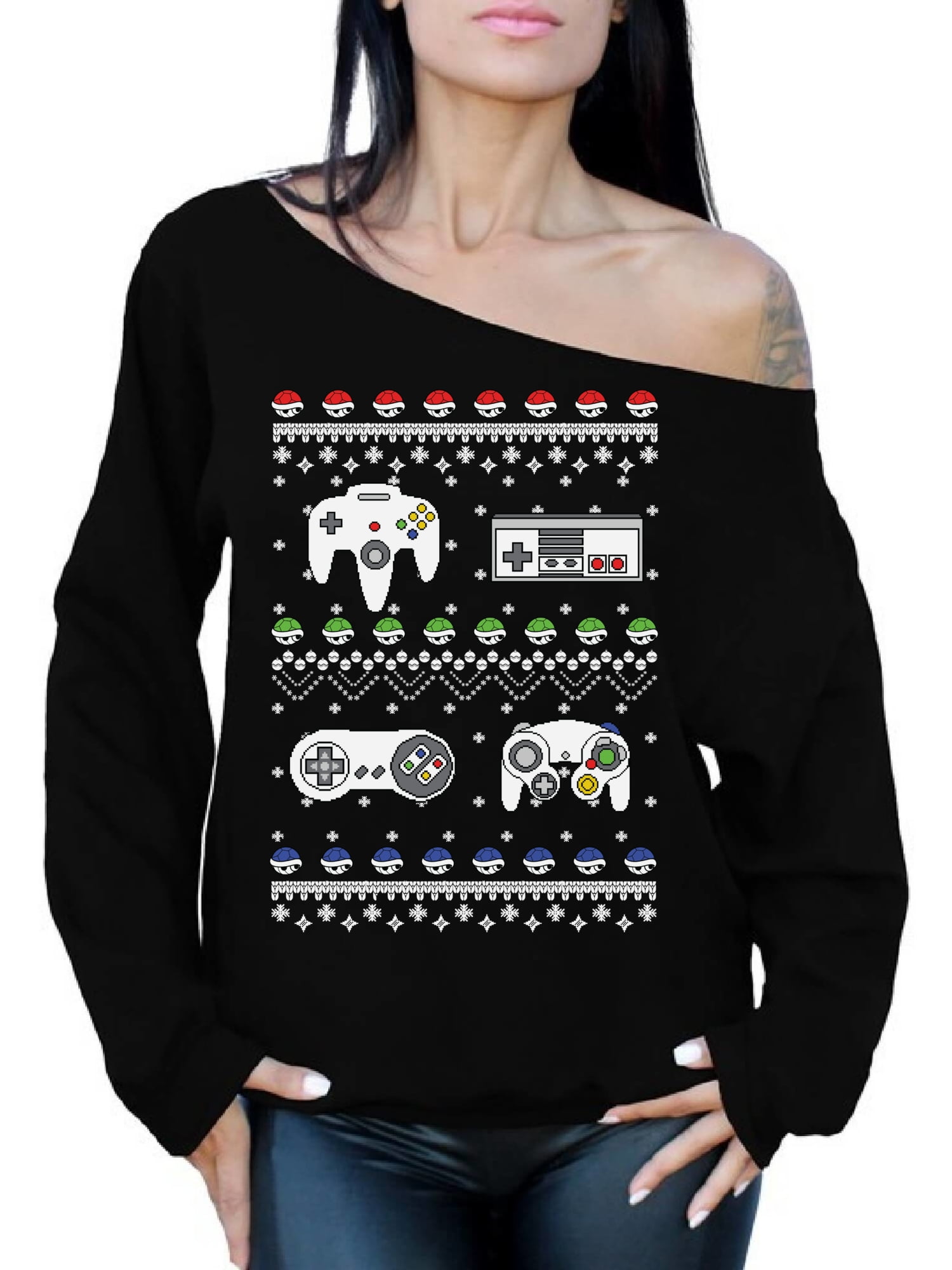 Cold shoulder ugly christmas sweater best sale