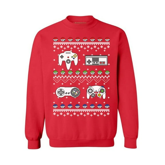 Awkward Styles Gamer Christmas Sweatshirt Christmas Gaming Gifts for Men Women's Christmas Geek Sweater Retro Gaming Outfit Gamer Ugly Christmas Sweater Funny Christmas Sweatshirts for Women and Men