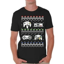 Awkward Styles Gamer Christmas Tshirt for Men Retro Gamer Shirt Funny Christmas Shirts for Men Ugly Christmas T Shirt Geeky Christmas T-Shirt Xmas Party Gifts for Him Nerdy Xmas Tshirt Xmas Gaming