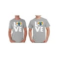 thumbnail image 1 of Awkward Styles Gay Couple Shirts Gay Love T-Shirts for Men Rainbow Heart, 1 of 4