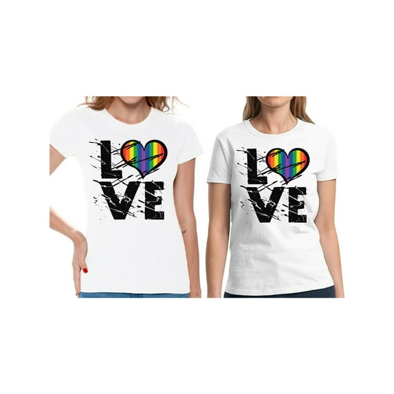Awkward Styles Gay Couple T-Shirts Love Lesbian T Shirts for Women LGBTQ Gifts