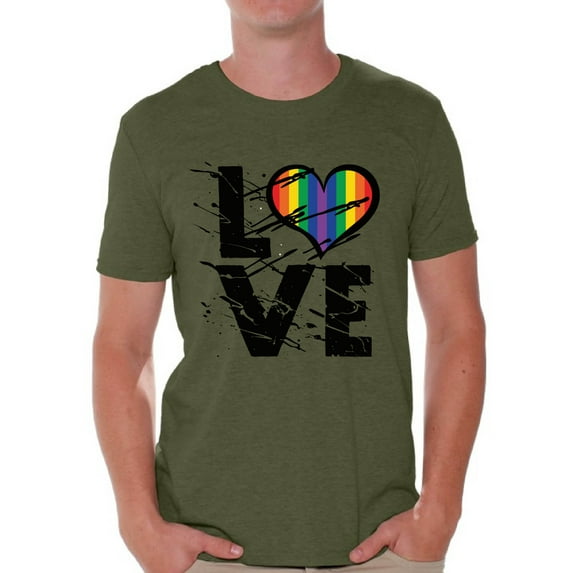 Awkward Styles Gay Love T Shirt for Men Gay Shirt for Husband Gay Gifts Gay Pride Tshirt for Him Gay Mens Shirt Gay Flag T Shirt Rainbow T Shirt Gay Mens Tshirt LGBT Clothing Gay Rights Gay T-Shirt