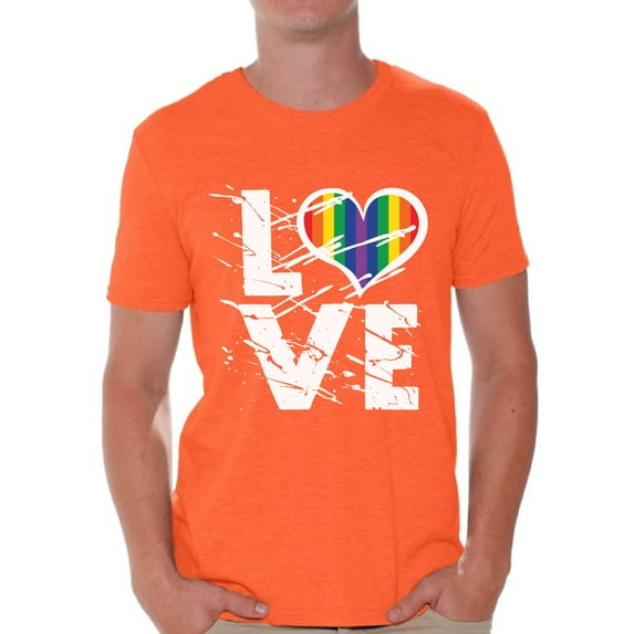 Awkward Styles Gay Mens Shirt Gay Flag T Shirt White Heart Print Rainbow T Shirt Gay Mens Tshirt LGBT Clothing Gay Rights Gay T-Shirt for Men Gay Shirt for Husband Gay Gifts Gay Pride Tshirt for Him