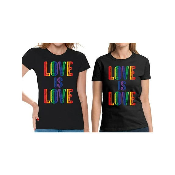 Awkward Styles Gay Pride Shirts Love is Love Tee for Women Lesbian Couple