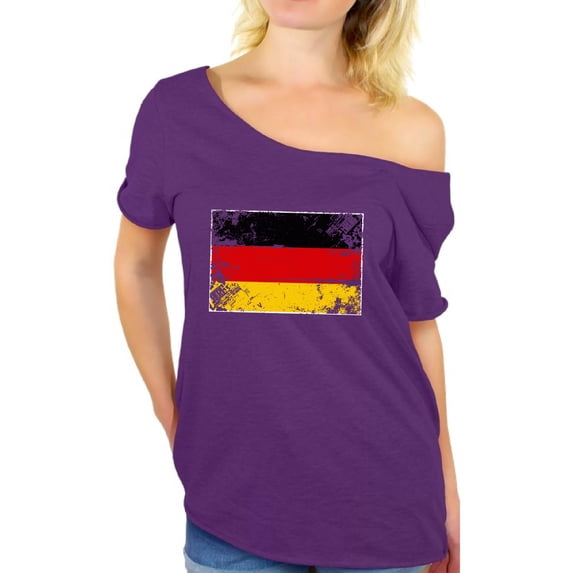 Awkward Styles Germany Flag Off Shoulder Shirt Women's Germany Baggy Shirt Germany Shirts for Women German Soccer Gifts for Her Germany 2018 Dolman Top Gifts from Germany Cute Germany Baggy Tshirt
