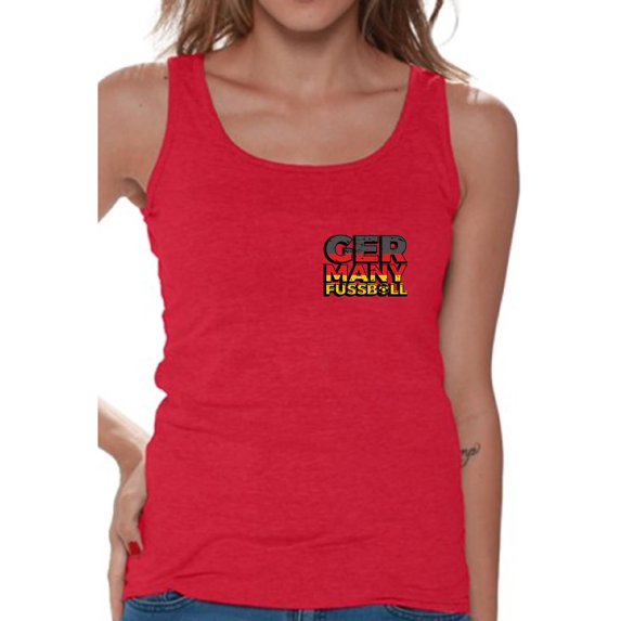 Awkward Styles Germany Fussball Tank Top for Women German Soccer Tank Top Germany Gifts for Her Germany Soccer 2018 Sleeveless Shirts Germany Tanks Women's German Tank Top Gifts from Germany
