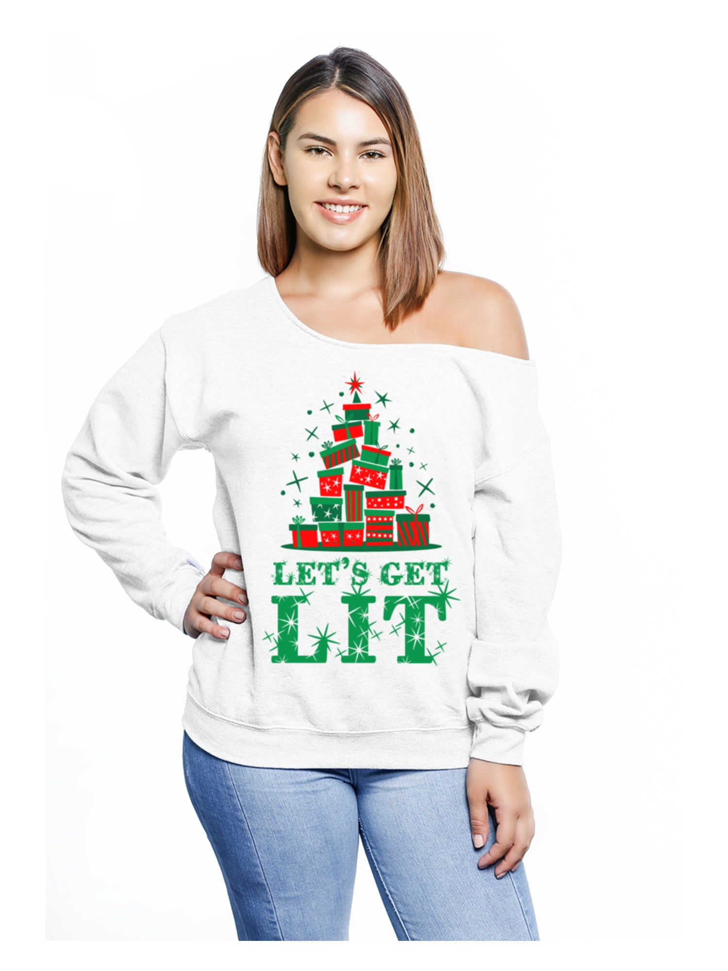Awkward Styles Let's Get Lit Off Shoulder Sweatshirt Plus Size for ...
