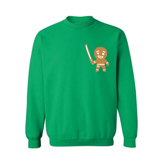 Awkward Styles Gingerbread Man Ninja Pocket Christmas Sweatshirt Gingerbread Xmas Sweater Funny Xmas Gifts Gingerbread Ninja Christmas Sweater Holiday Outfit Christmas Pocket Sweater
