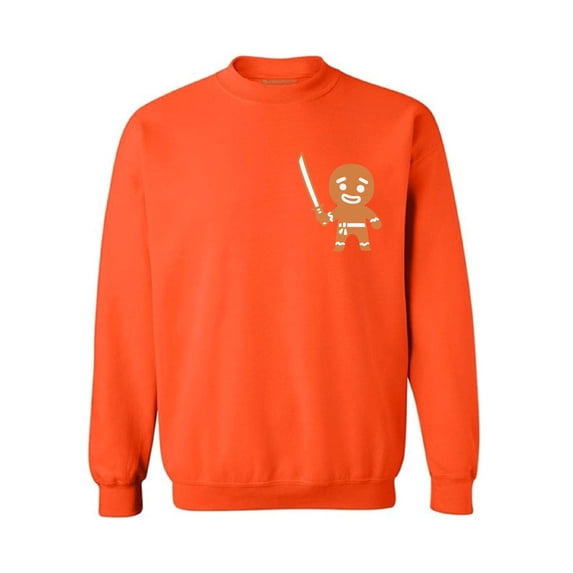 Awkward Styles Gingerbread Man Ninja Pocket Christmas Sweatshirt Gingerbread Xmas Sweater Funny Xmas Gifts Gingerbread Ninja Christmas Sweater Holiday Outfit Christmas Pocket Sweater