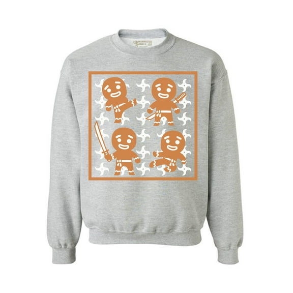 Awkward Styles Gingerbread Ninja Sweatshirt Ginja Sweater for Christmas Christmas Sweater for Men Women's Xmas Gingerbread Sweatshirt Gingerbread Gifts Christmas Party Ginja Xmas Sweatshirt
