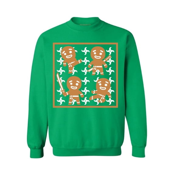 Awkward Styles Gingerbread Ninja Sweatshirt Ginja Sweater for Christmas Christmas Sweater for Men Women's Xmas Gingerbread Sweatshirt Gingerbread Gifts Christmas Party Ginja Xmas Sweatshirt