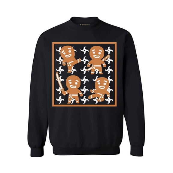 Awkward Styles Gingerbread Ninja Sweatshirt Ginja Sweater for Christmas Christmas Sweater for Men Women's Xmas Gingerbread Sweatshirt Gingerbread Gifts Christmas Party Ginja Xmas Sweatshirt