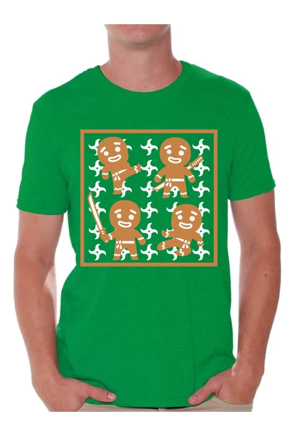 Gingerbread Ninja Tshirt for Men Ginja Christmas T-Shirt Funny Christmas Shirts for Men Ginja Christmas T Shirt Xmas Party Gifts for Him Gingerbread Xmas Shirt Xmas Party Outfit
