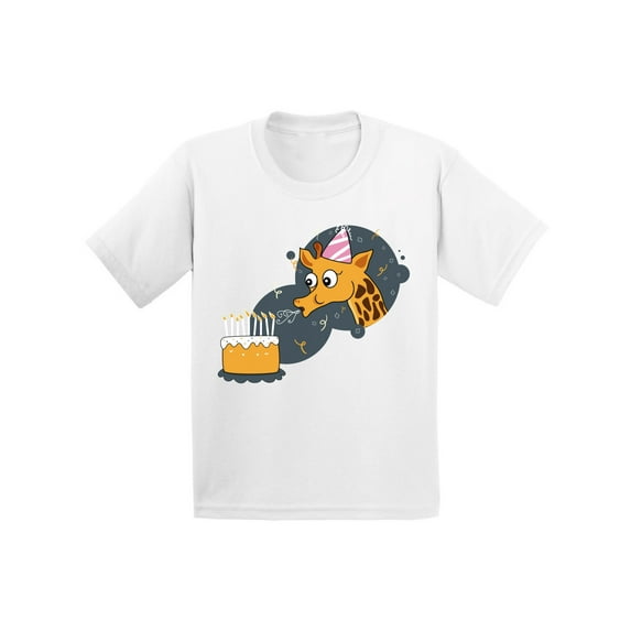 Awkward Styles Giraffe Birthday Toddler Shirt Themed Party Funny Birthday Shirts for Kids Cute Giraffe with a Birthday Cake Tshirt Birthday Gifts Giraffe Tshirts for Boys Giraffe Tshirts for Girls