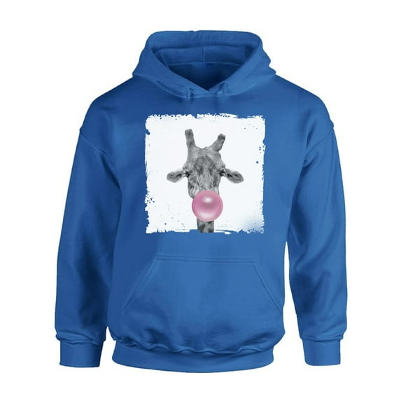 Awkward Styles Giraffe Blowing Gum Animal Themed Clothes Giraffe with Gum Hoodie Animal Hoodie for Woman Funny Animal Gifts Giraffe Clothing Cute Animals Best Unisex Gifts Cute Hoodie Crewneck
