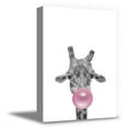 thumbnail image 1 of Awkward Styles Giraffe Blowing Pink Bubble Gum Kids Room Animal Canvas Wall Art Nursery Room Digital Collage for Nursery Room Decor Lovely Giraffe Poster Kids Room Artwork Pink Gum Animal Printed Art, 1 of 7