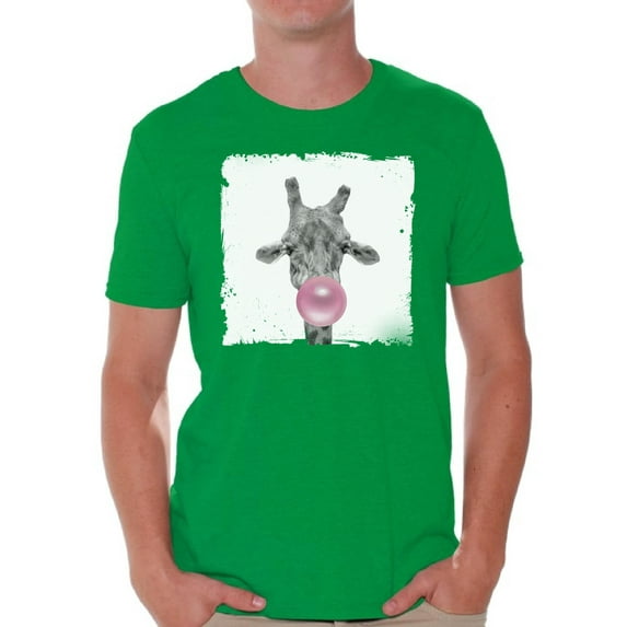 Awkward Styles Giraffe Shirt Gifts for Him Funny Men T Shirt Giraffe Tshirt Giraffe with Pink Gum T Shirt Giraffe Clothing Animal T-Shirt for Men Funny Animal Gifts Giraffe T Shirt Cute Animal T Shirt