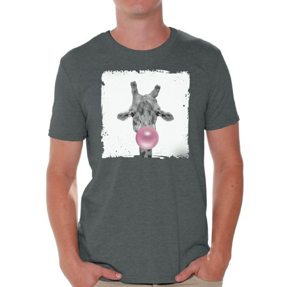 Awkward Styles Giraffe Shirt Gifts for Him Funny Men T Shirt Giraffe Tshirt Giraffe with Pink Gum T Shirt Giraffe Clothing Animal T-Shirt for Men Funny Animal Gifts Giraffe T Shirt Cute Animal T Shirt