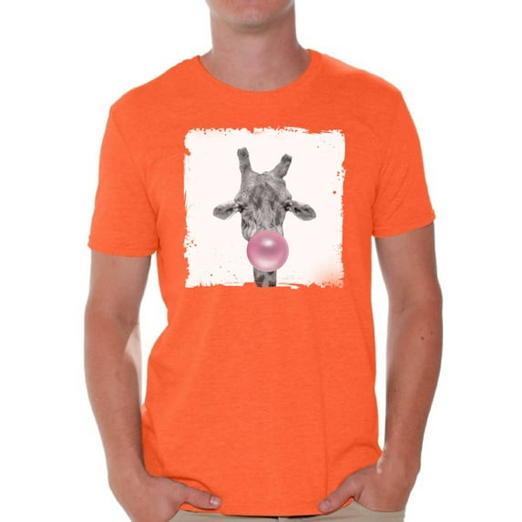 Awkward Styles Giraffe Shirt Gifts for Him Funny Men T Shirt Giraffe Tshirt Giraffe with Pink Gum T Shirt Giraffe Clothing Animal T-Shirt for Men Funny Animal Gifts Giraffe T Shirt Cute Animal T Shirt