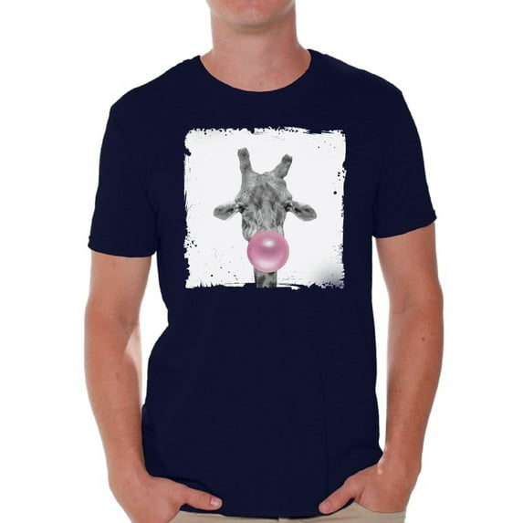 Awkward Styles Giraffe Shirt Gifts for Him Funny Men T Shirt Giraffe Tshirt Giraffe with Pink Gum T Shirt Giraffe Clothing Animal T-Shirt for Men Funny Animal Gifts Giraffe T Shirt Cute Animal T Shirt