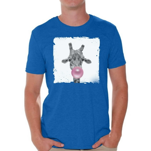 Awkward Styles Giraffe Shirt Gifts for Him Funny Men T Shirt Giraffe Tshirt Giraffe with Pink Gum T Shirt Giraffe Clothing Animal T-Shirt for Men Funny Animal Gifts Giraffe T Shirt Cute Animal T Shirt