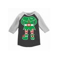 thumbnail image 1 of Awkward Styles Girls Boys Christmas T-Shirt Green Elf Xmas Toddler Raglan Shirt, 1 of 4