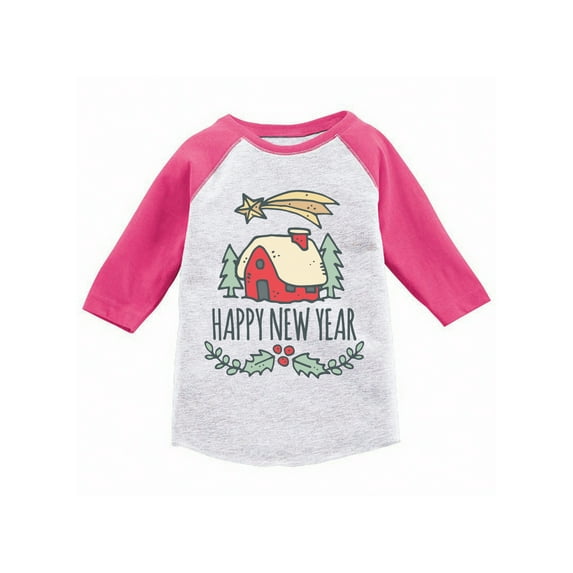 Awkward Styles Girls Boys Christmas T-Shirt Happy New Year Merry Xmas Toddler Raglan Shirt