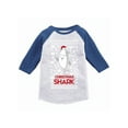thumbnail image 1 of Awkward Styles Girls Boys Christmas T-Shirt Shark Xmas Pattern Toddler Raglan Shirt, 1 of 4