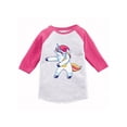 thumbnail image 1 of Awkward Styles Girls Boys Christmas T-Shirt Xmas Dancing Unicorn Raglan Shirt Kids, 1 of 4
