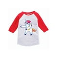 thumbnail image 1 of Awkward Styles Girls Boys Christmas T-Shirt Xmas Dancing Unicorn Raglan Shirt Kids, 1 of 4
