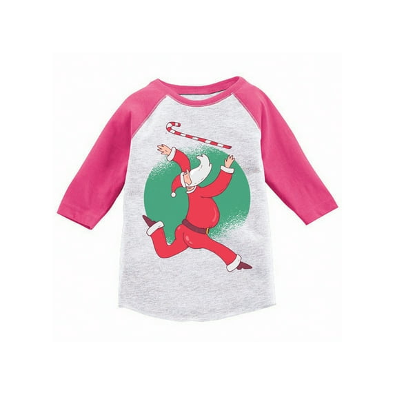 Awkward Styles Girls Boys Christmas T-Shirt Xmas Santa is Coming Toddler Raglan Shirt
