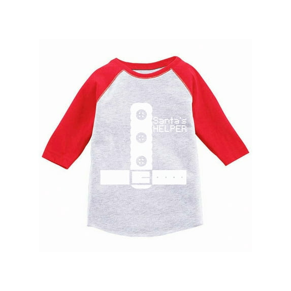 Awkward Styles Girls Boys Xmas T-Shirt Santa's Christmas Helper Raglan Shirt Kids
