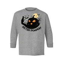 Awkward Styles Girls Halloween Youth Sweatshirt Sister Pumpkin Crewneck Tee for Kids