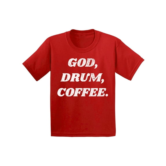 Awkward Styles God Drum Coffee Toddler Shirt Jesus Shirt for Kids T Shirt for Boys Christian Shirts for Girls Religious T-Shirt Christian Gifts Christ Clothes God Drum Coffee T-Shirt for Toddlers