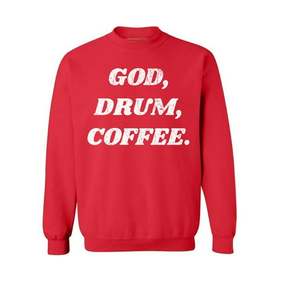 Awkward Styles God Drum Coffee Unisex Sweatshirt Christian Sweatshirt for Her Religious Collection Drum Crewneck for Women Coffee Sweater for Men Christian Gifts God Drum Coffee Outfit God Sweater